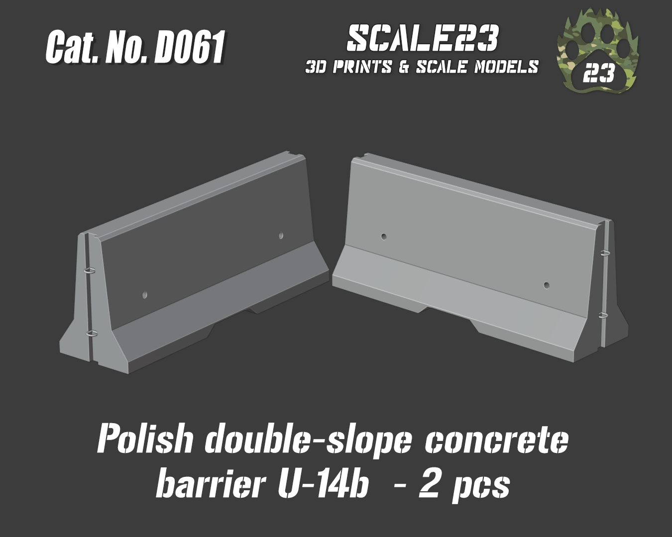 Polish concrete barrier - double-slope (2pc)