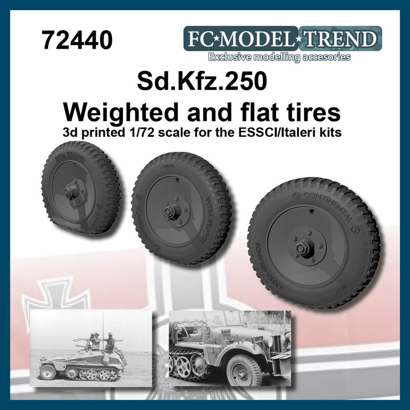 Sd.kfz.10/250 weighted wheels + flat wheel