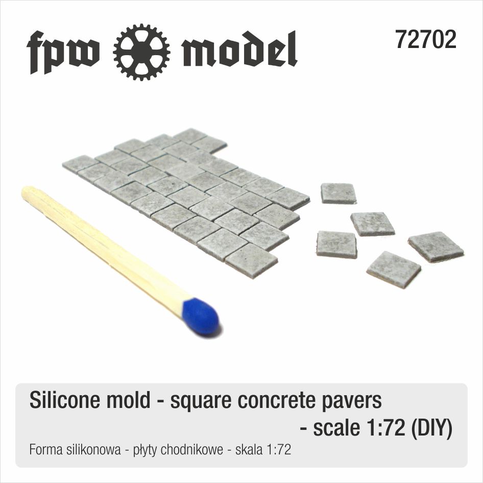 Silicone mould - square concrete pavers