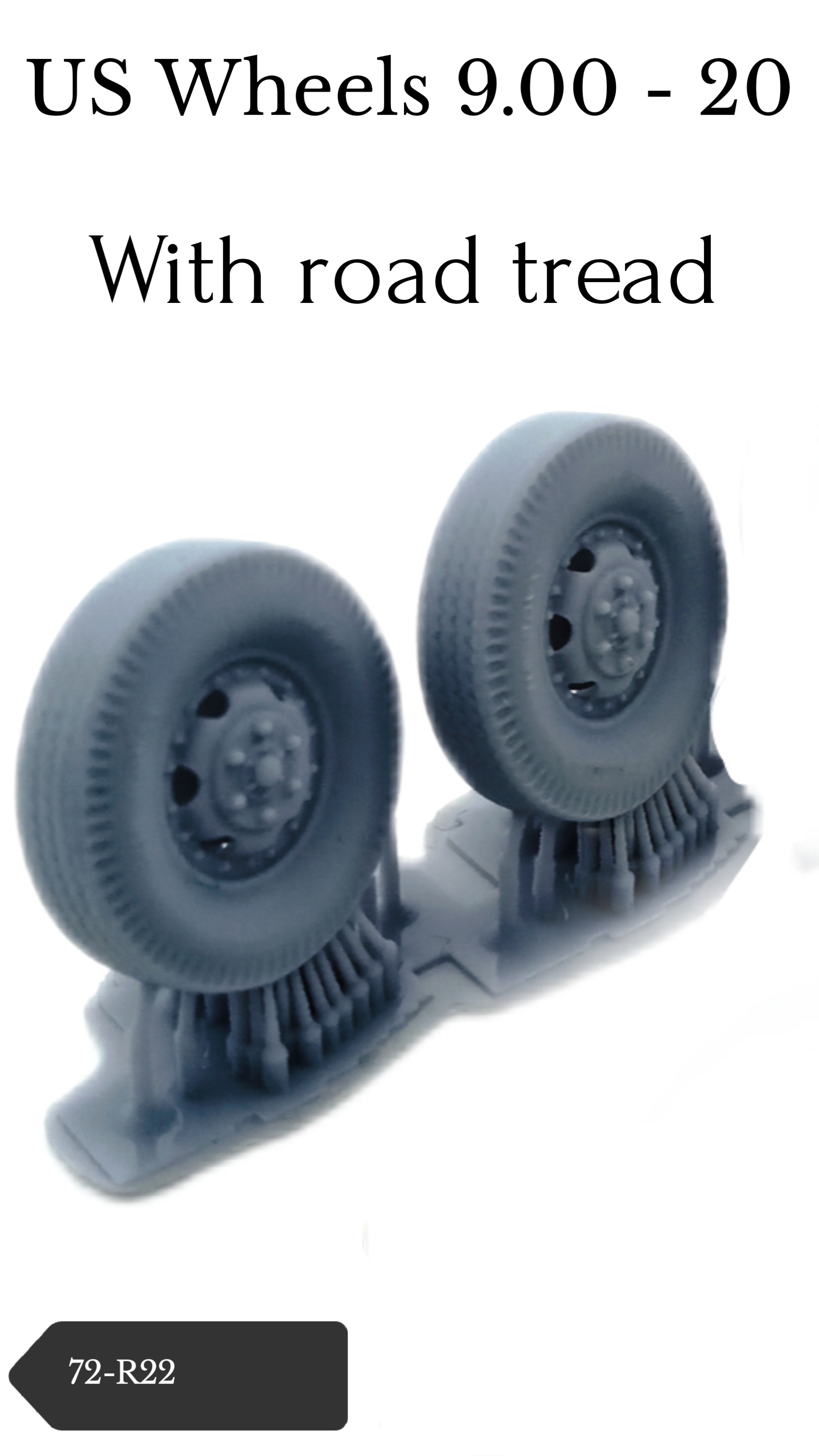 U.S. wheels 9.00-20 with road tyre pattern