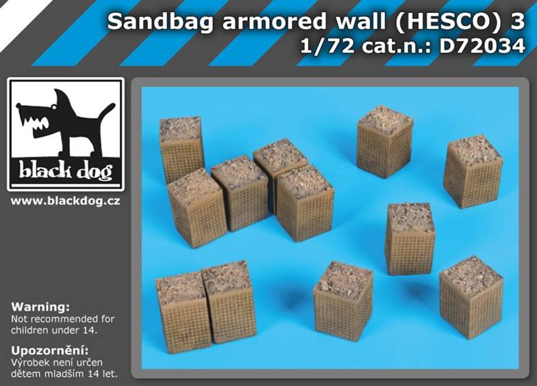 Sandbag armored wall (HESCO) - set 3