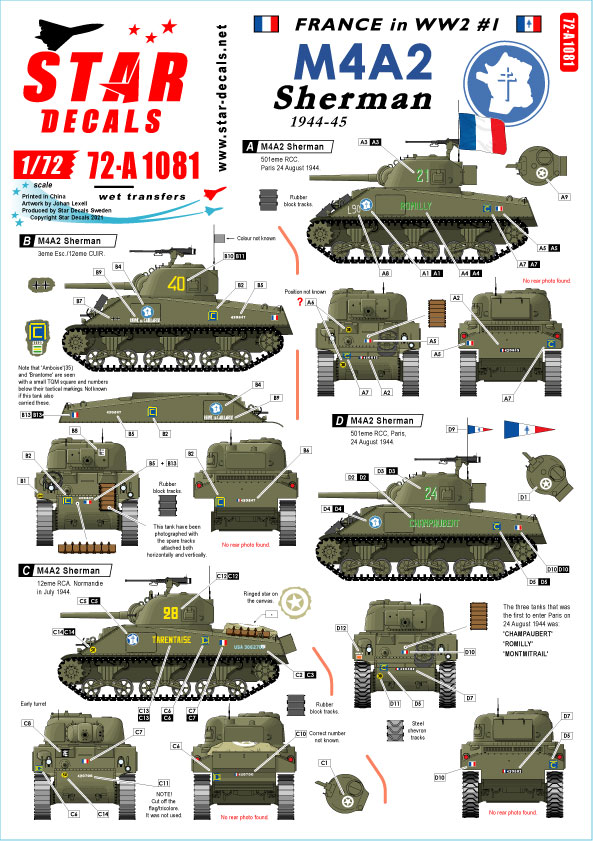 WW2 French M4A2 Sherman - Click Image to Close