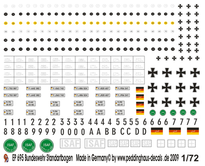 Bandeswehr Balkenkreuze, Tactic Signs, Bridge numbers & ISAF emb