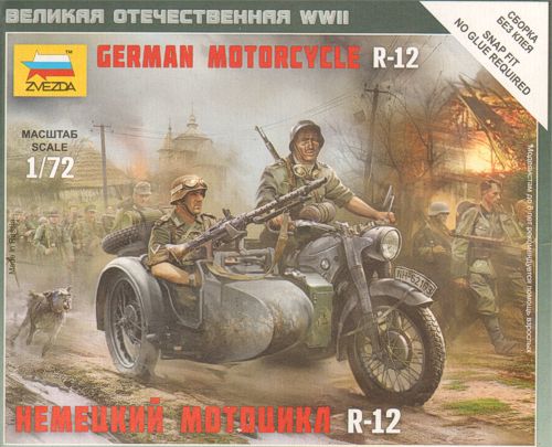 German Motorcycle R-12 with crew